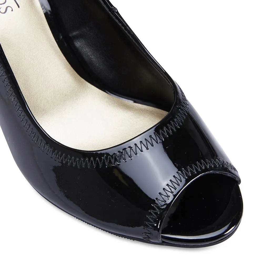 Fawn Heel in Black Patent