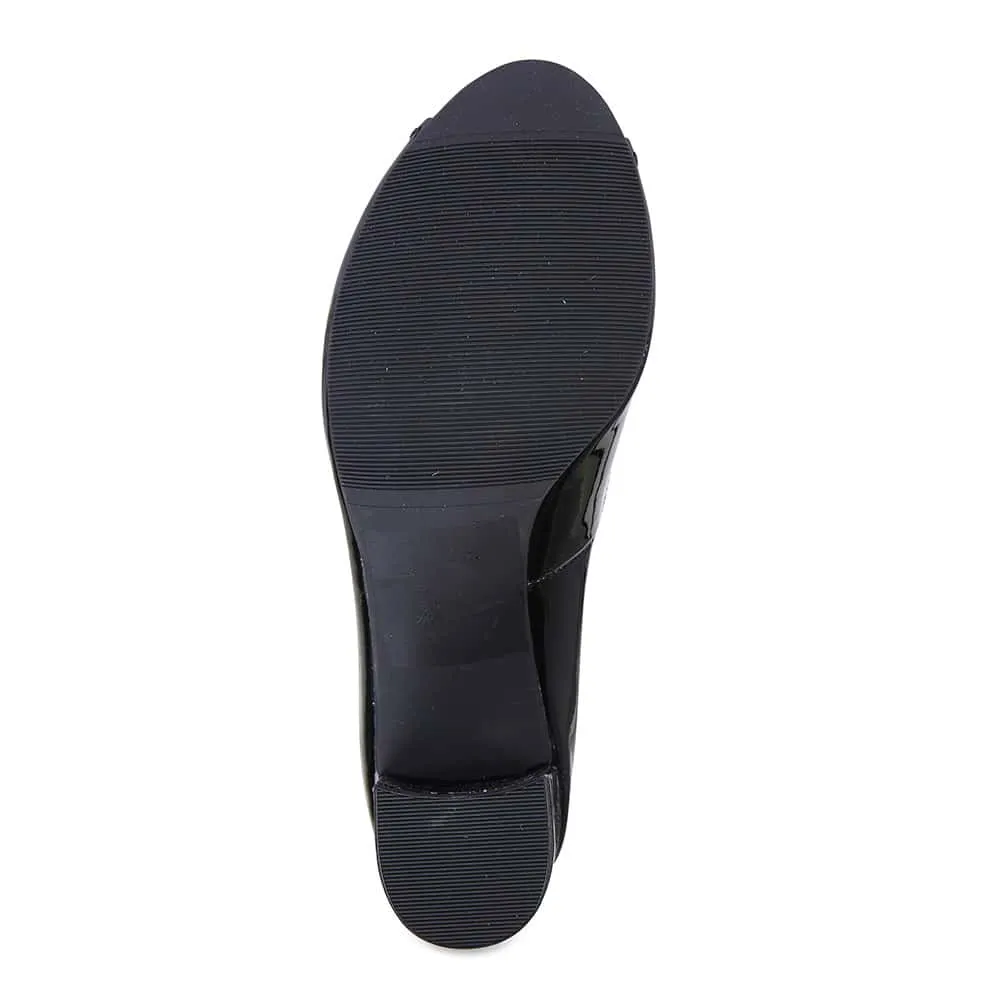 Fawn Heel in Black Patent