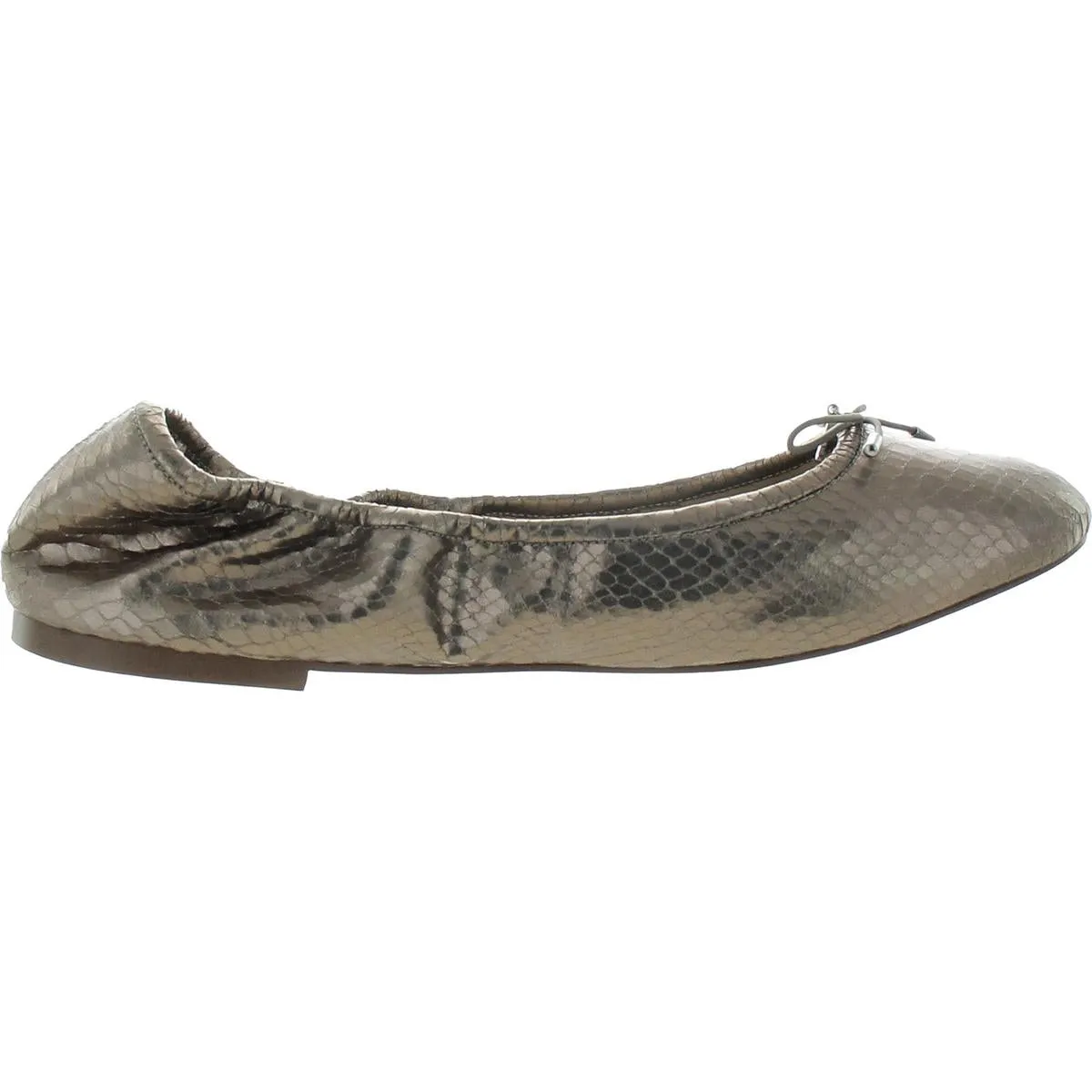Felicia Womens Calf Hair Logo Ballet Flats