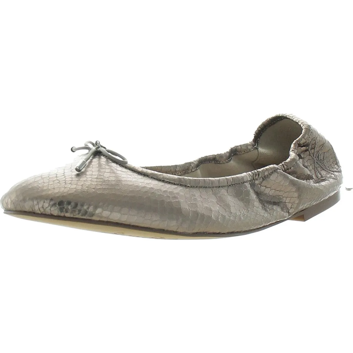 Felicia Womens Calf Hair Logo Ballet Flats