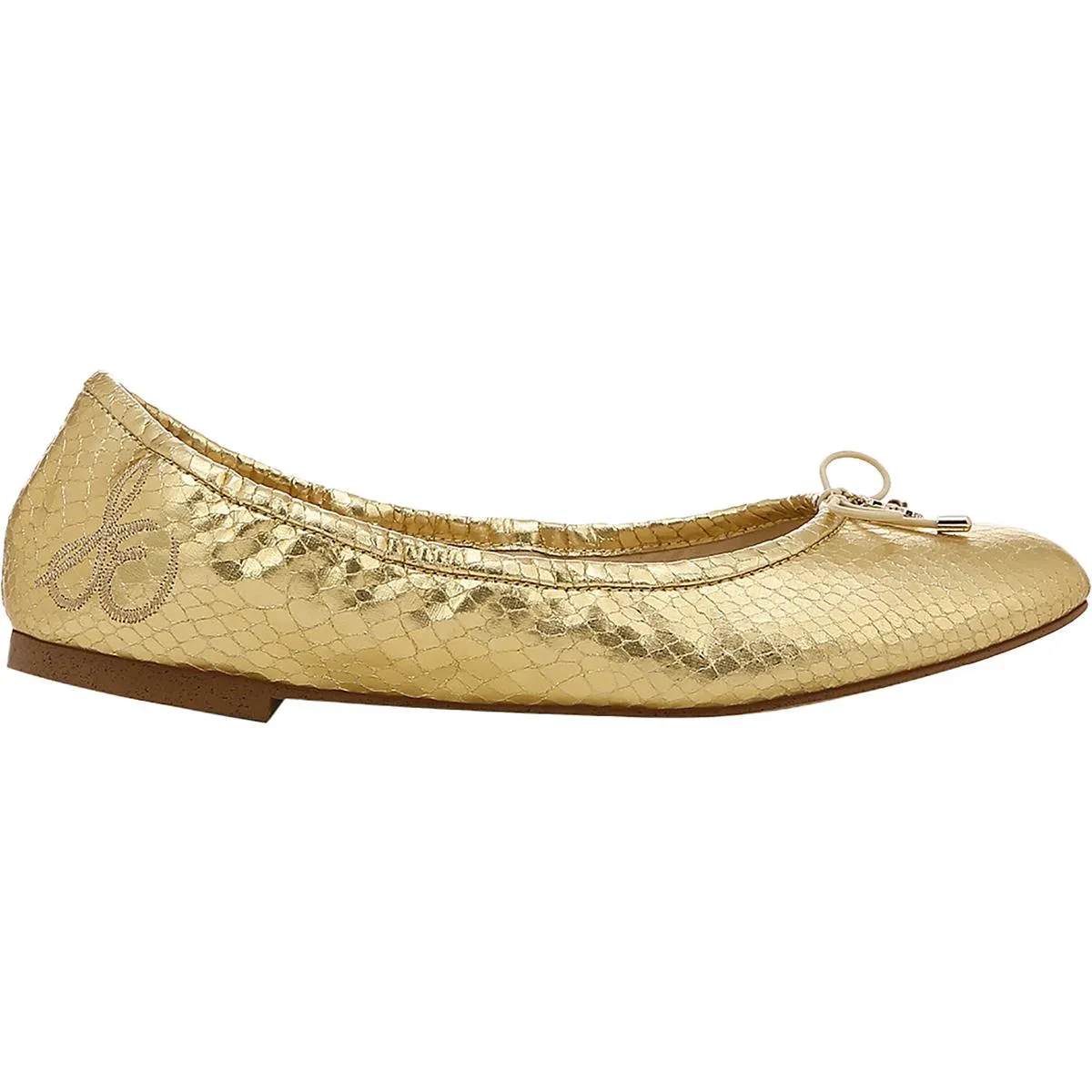 Felicia Womens Calf Hair Logo Ballet Flats