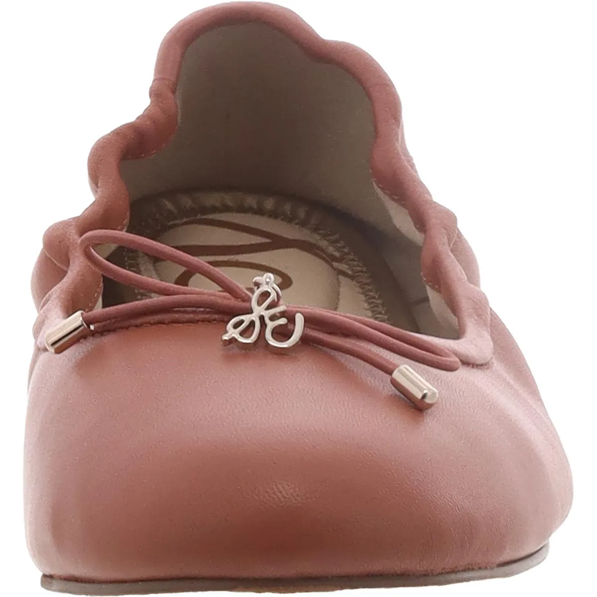 Felicia Womens Leather Round Toe Ballet Flats
