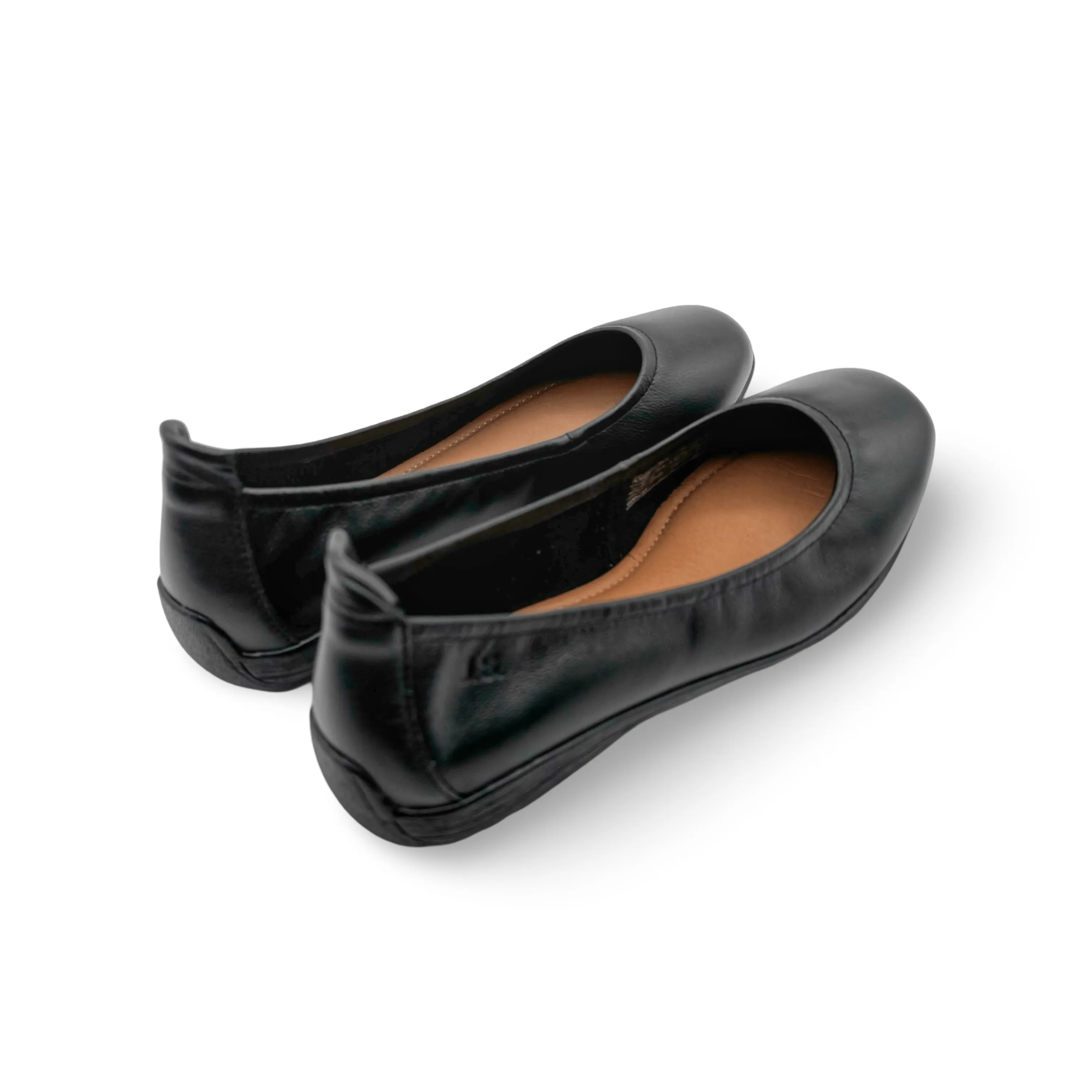 Fenja Black Leather Flat