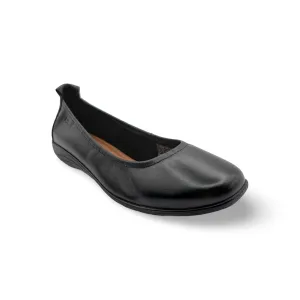 Fenja Black Leather Flat