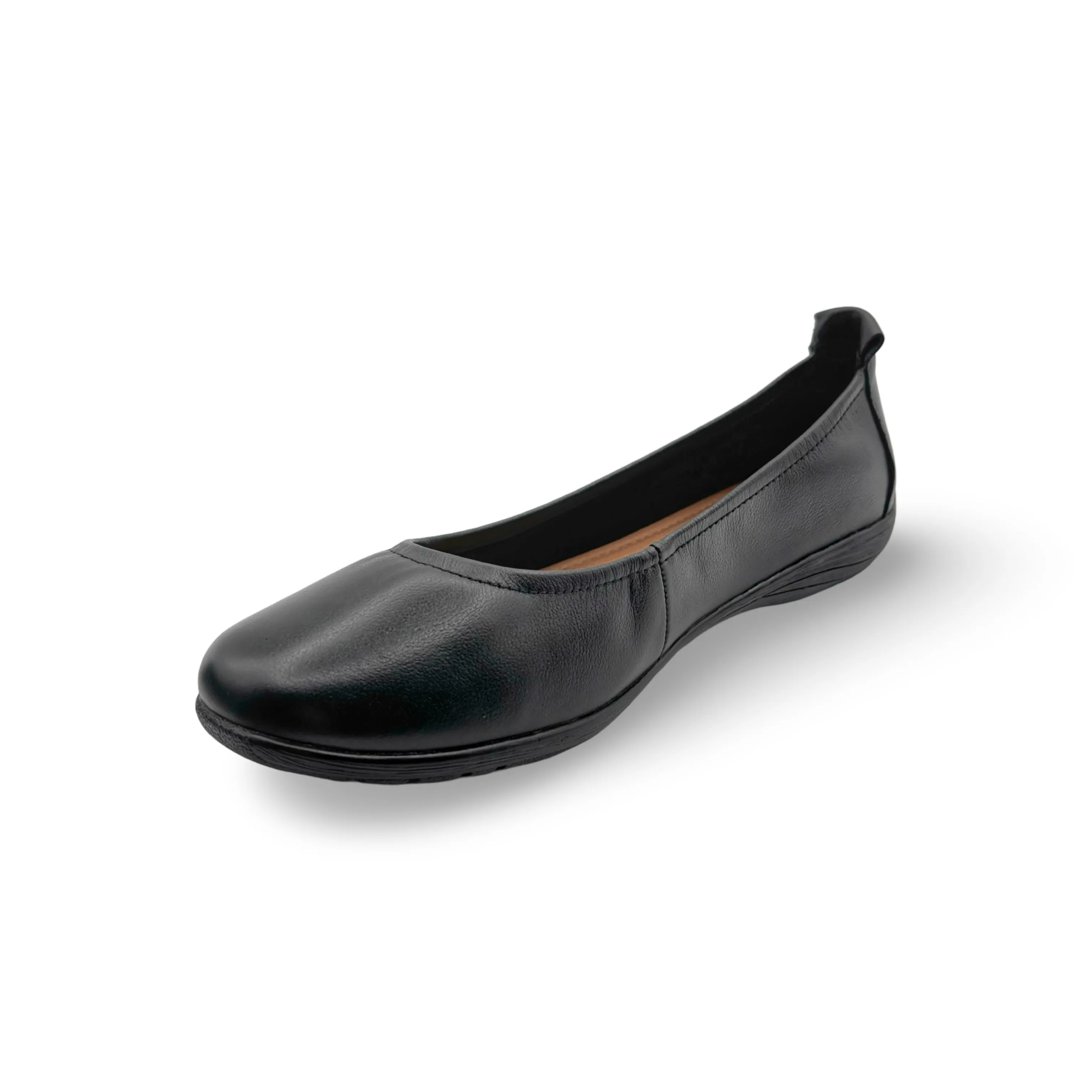 Fenja Black Leather Flat