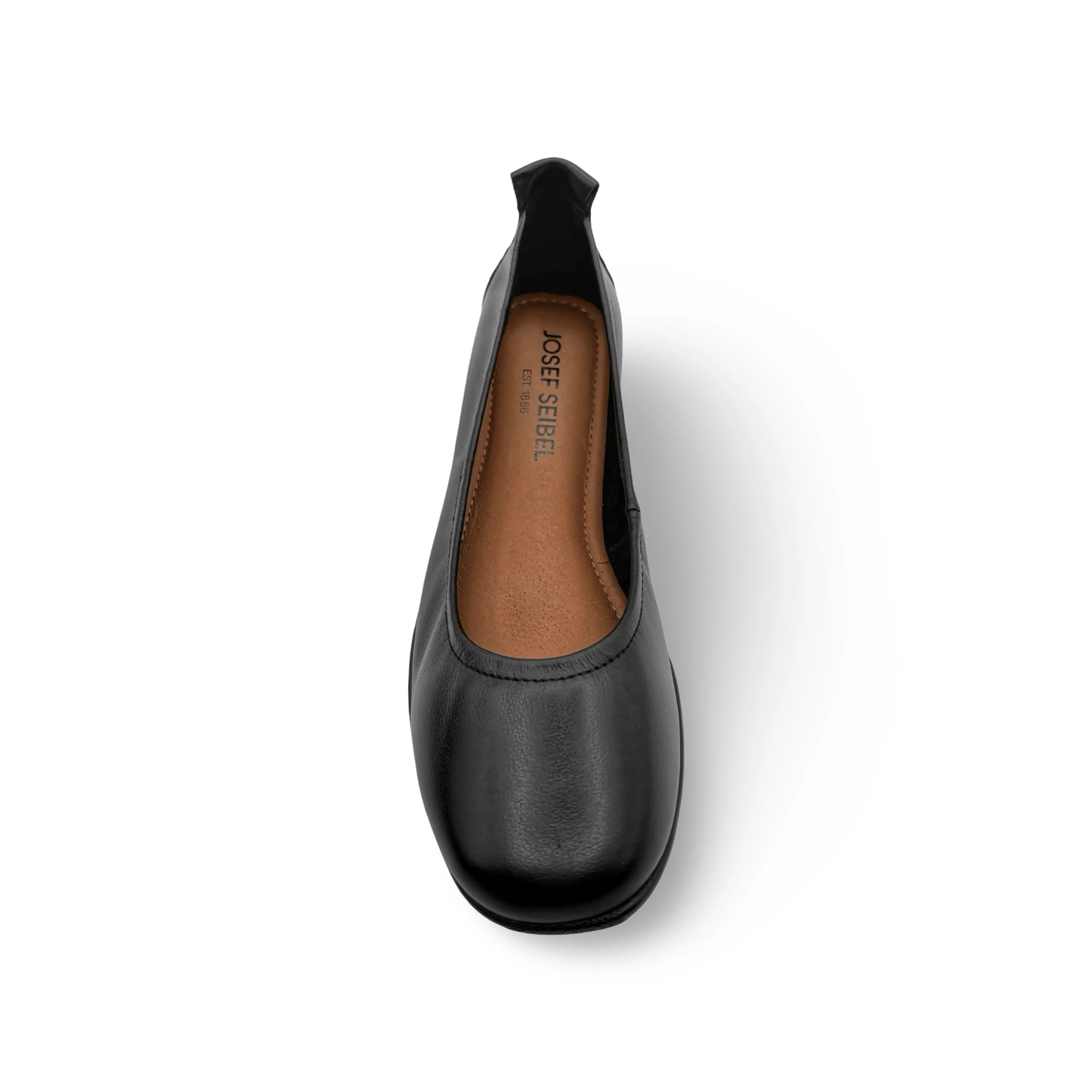 Fenja Black Leather Flat
