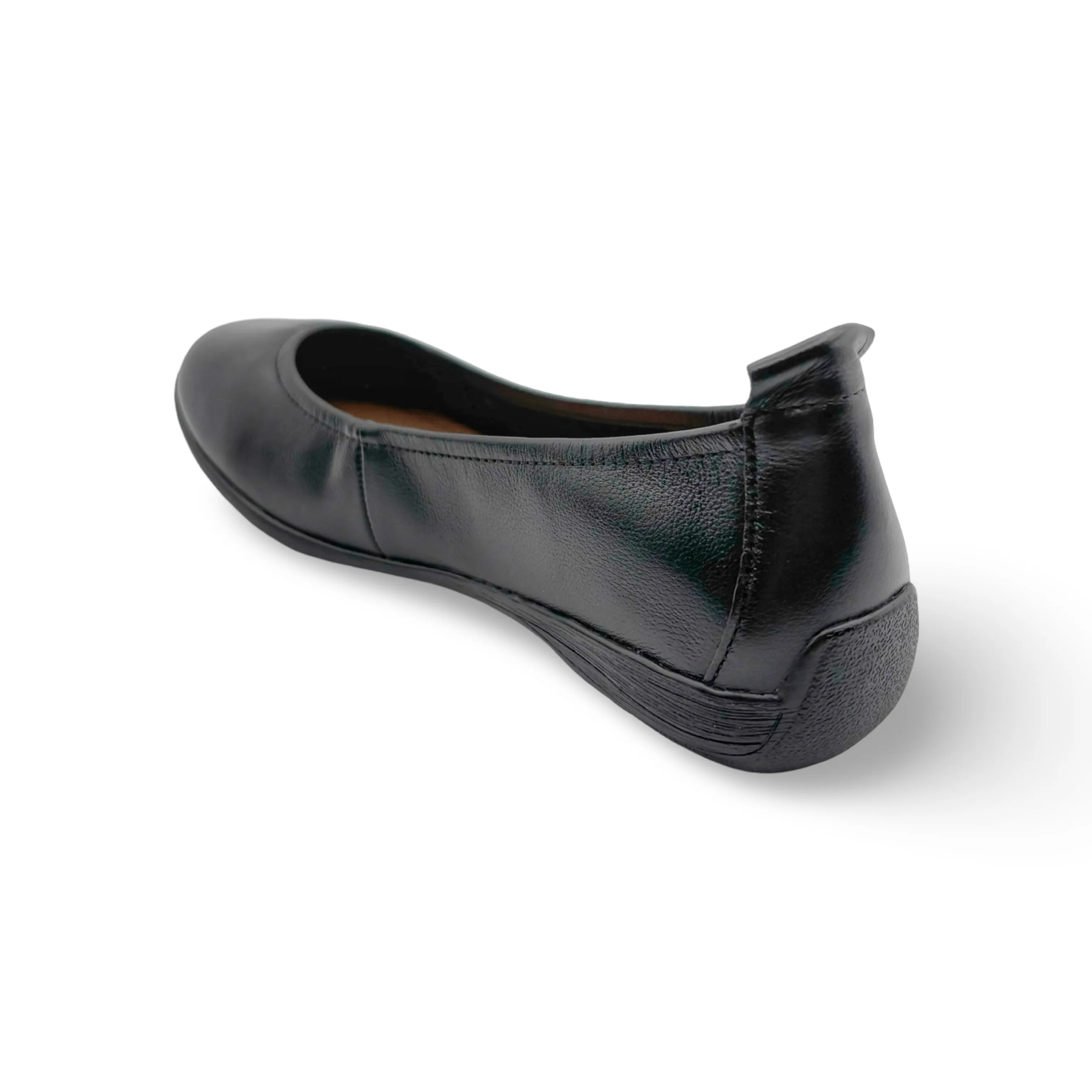 Fenja Black Leather Flat