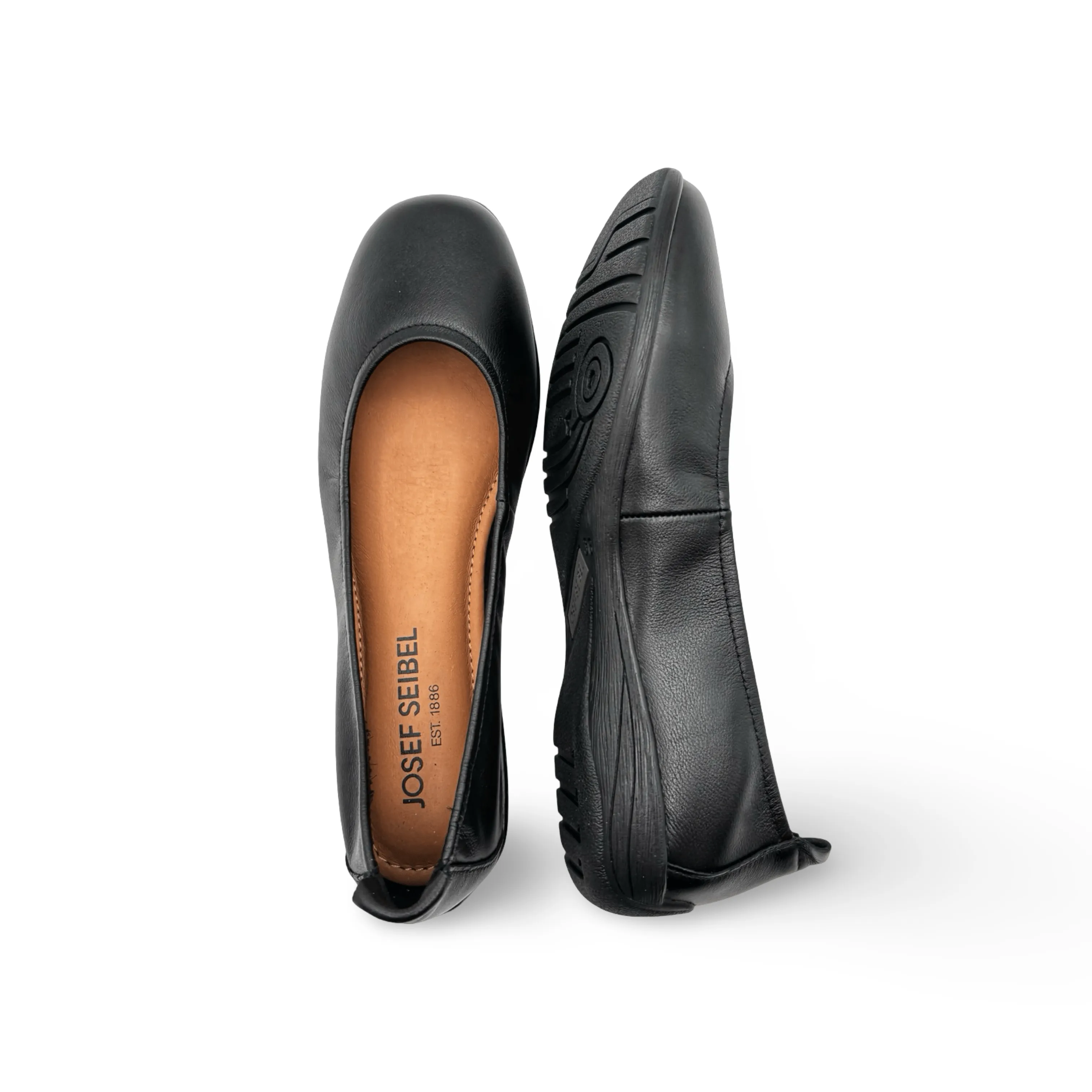 Fenja Black Leather Flat