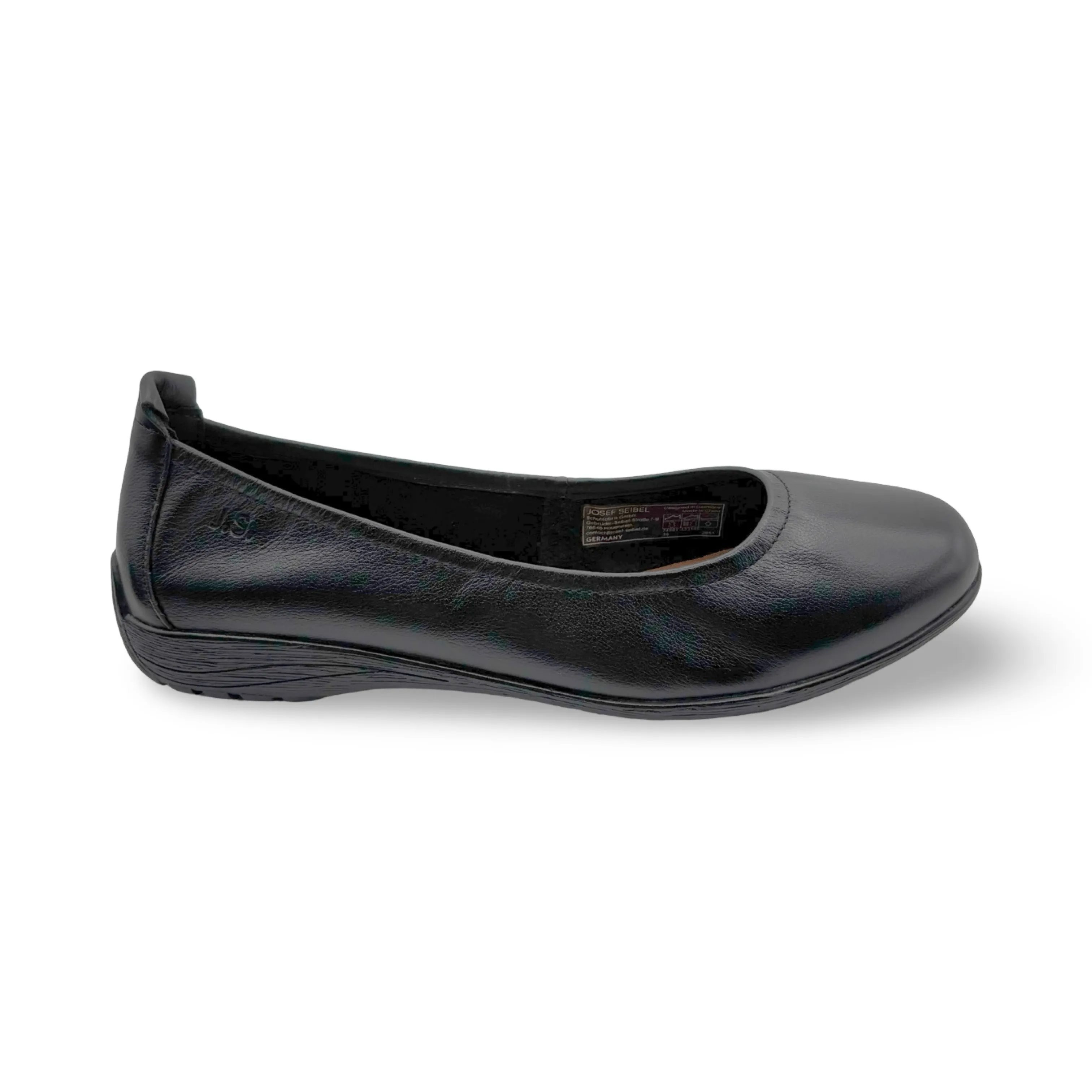 Fenja Black Leather Flat