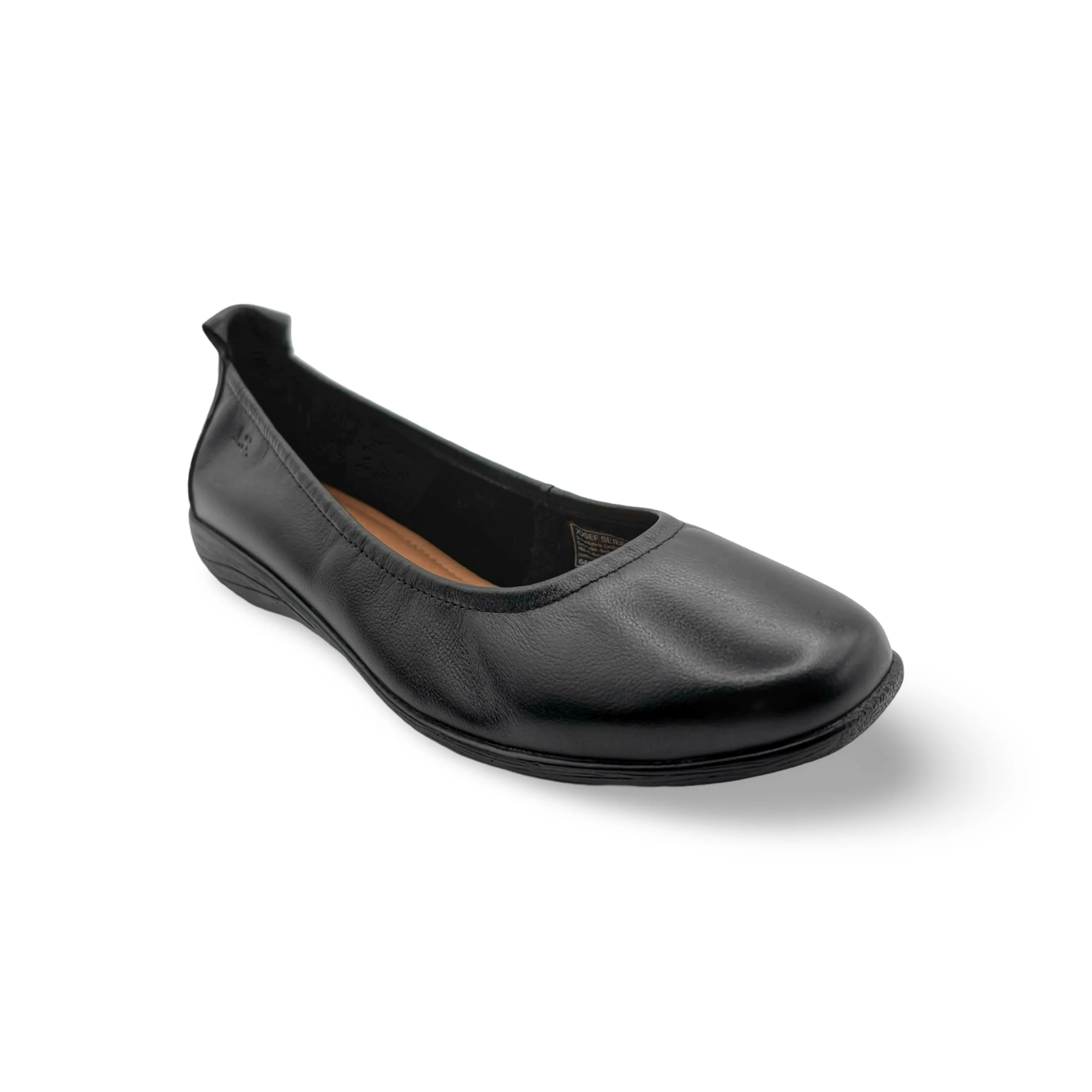 Fenja Black Leather Flat