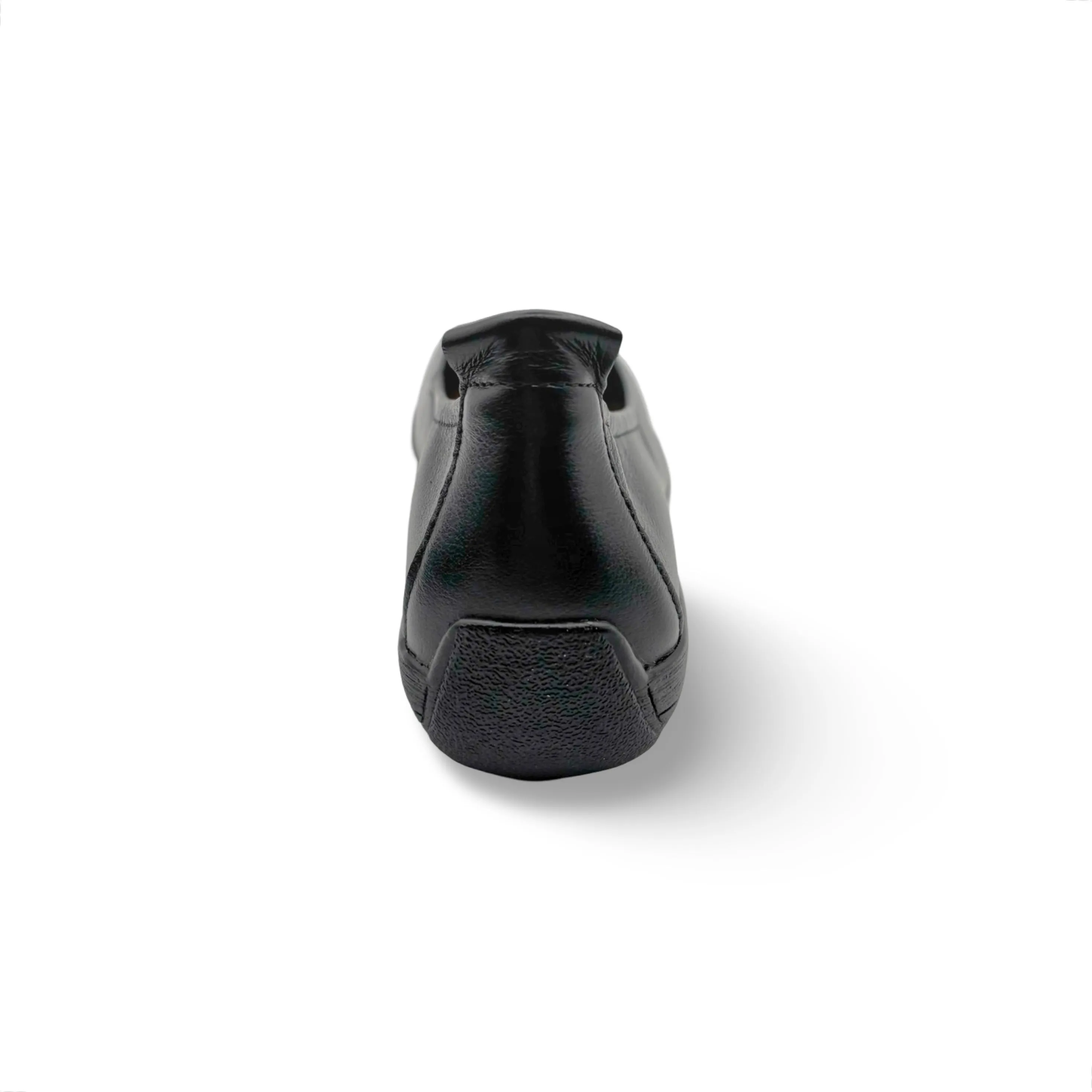 Fenja Black Leather Flat