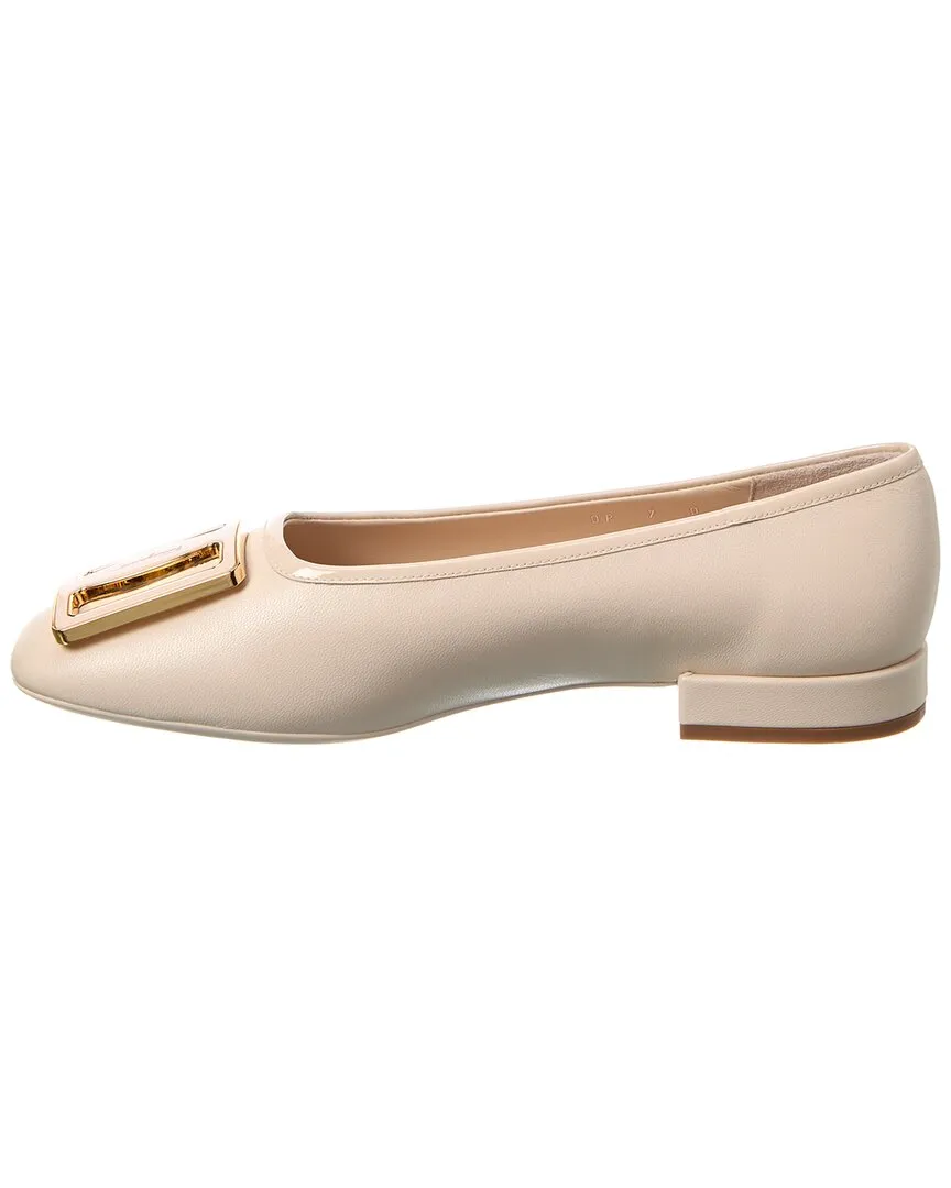 Ferragamo Myrna Leather Ballerina Flat