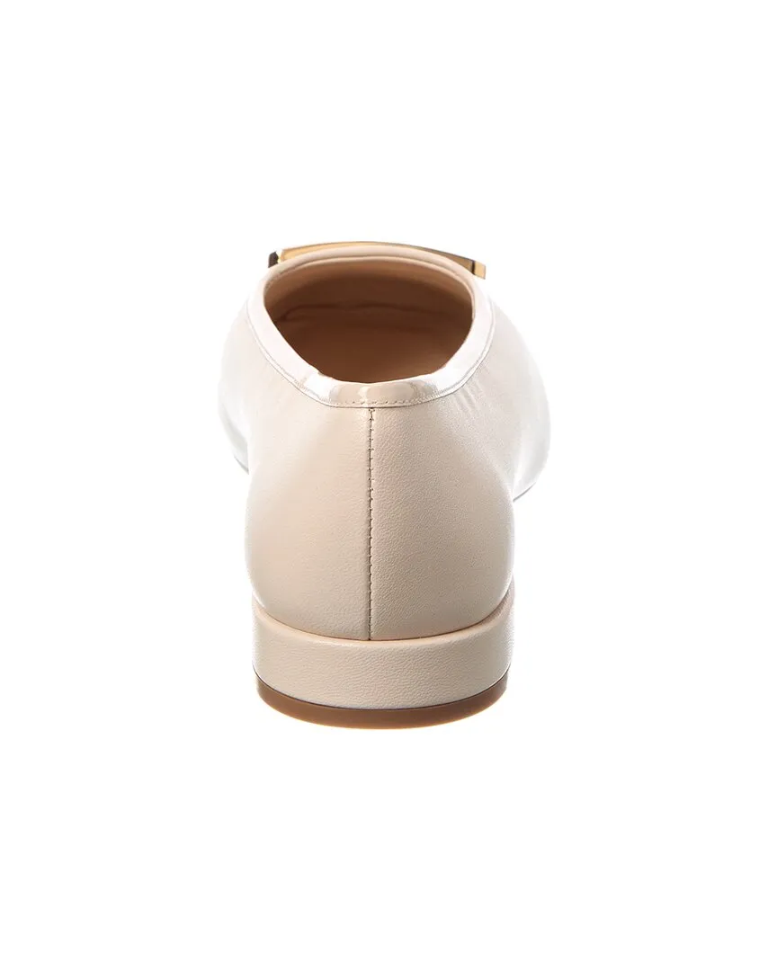 Ferragamo Myrna Leather Ballerina Flat