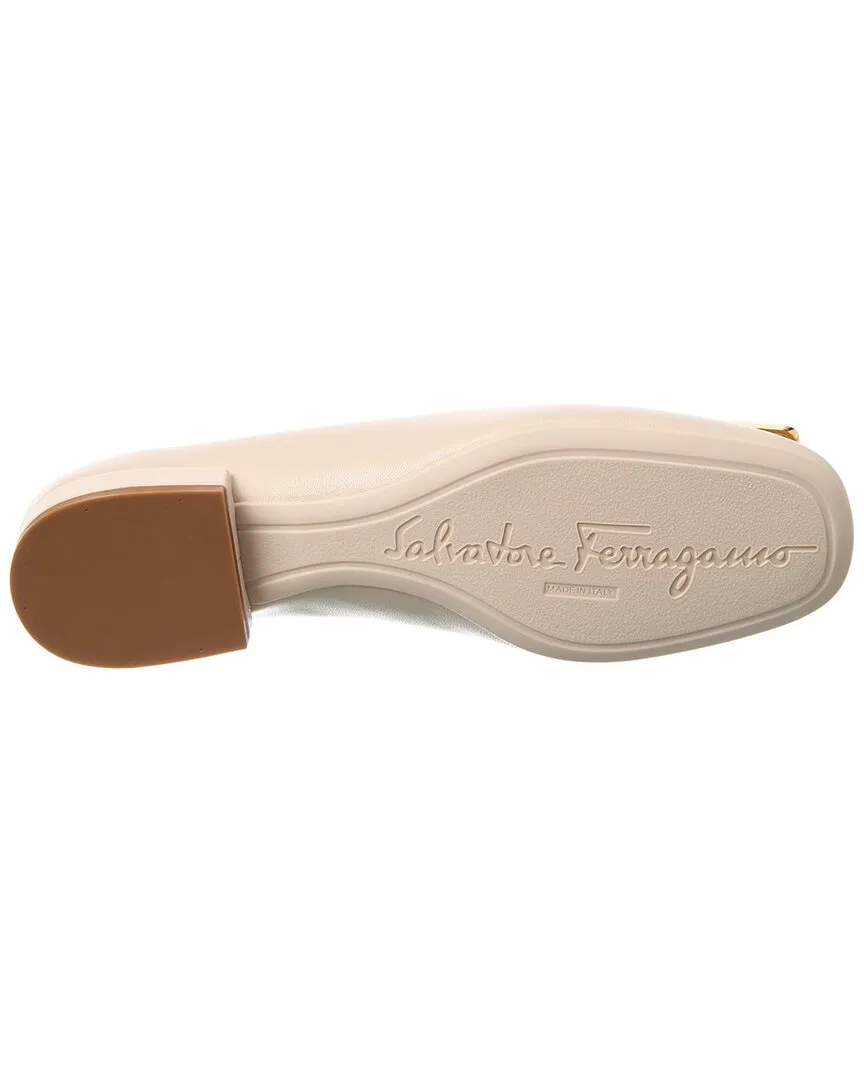 Ferragamo Myrna Leather Ballerina Flat