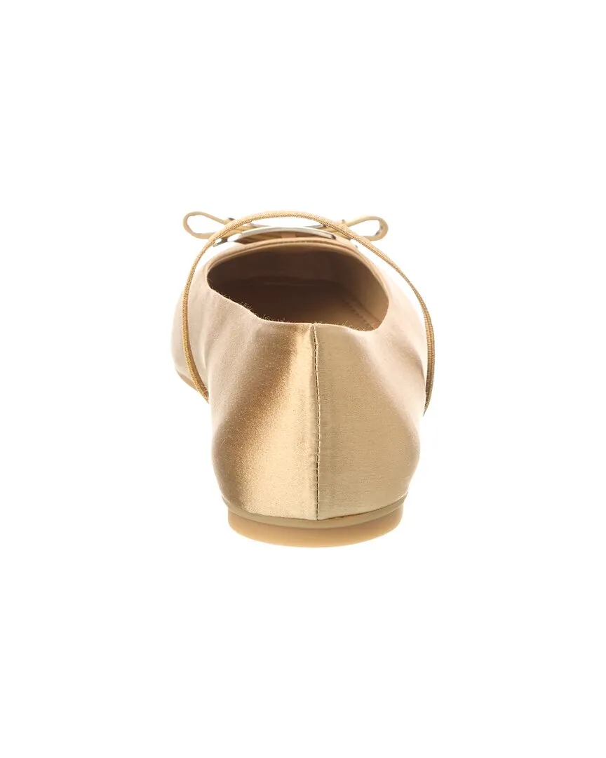 Ferragamo Zina T Plate Satin Ballerina Flat