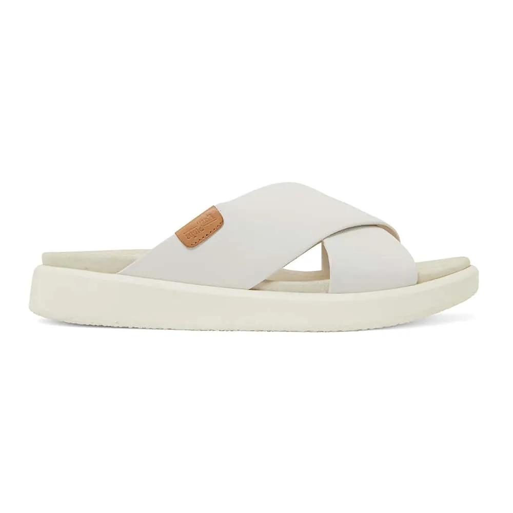 Ferry Slide in White Leather