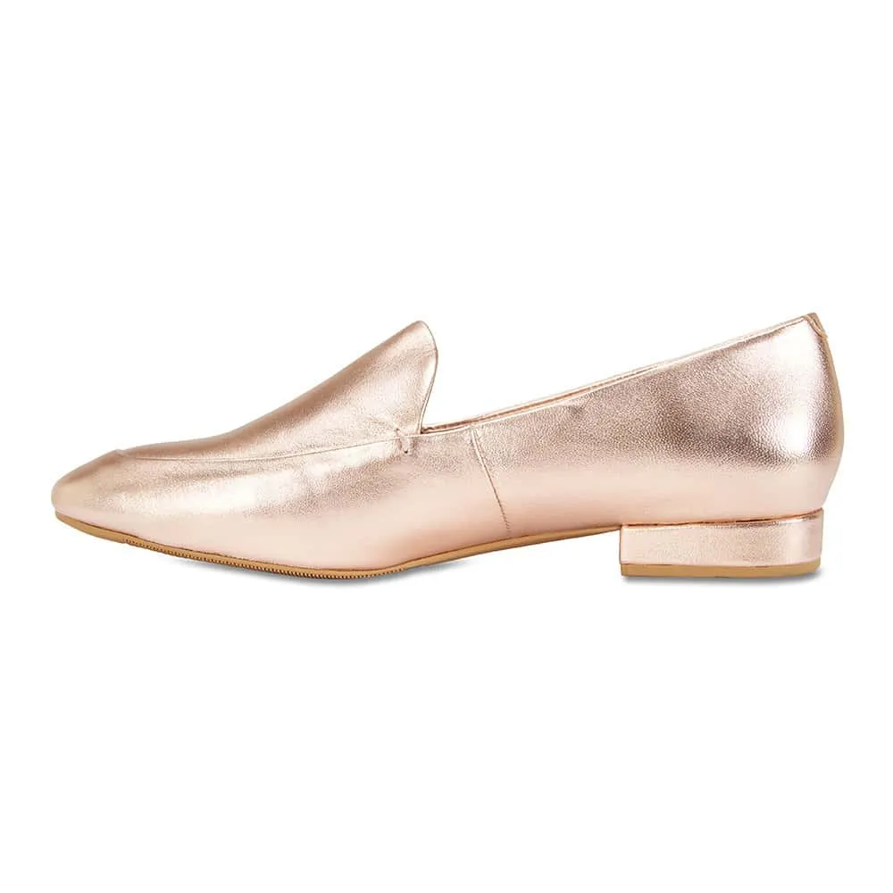 Fifi Loafer in Rose Gold Leather