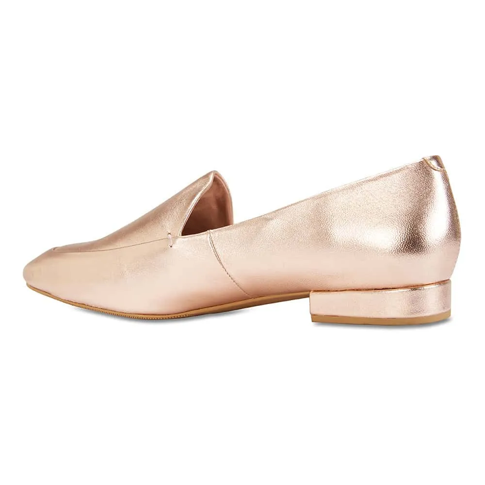 Fifi Loafer in Rose Gold Leather