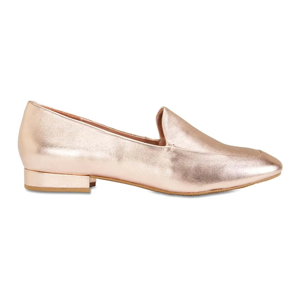 Fifi Loafer in Rose Gold Leather