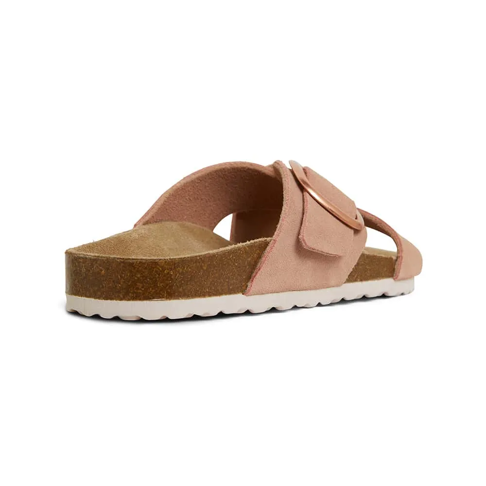Fiji Slide in Pale Pink Suede Suede