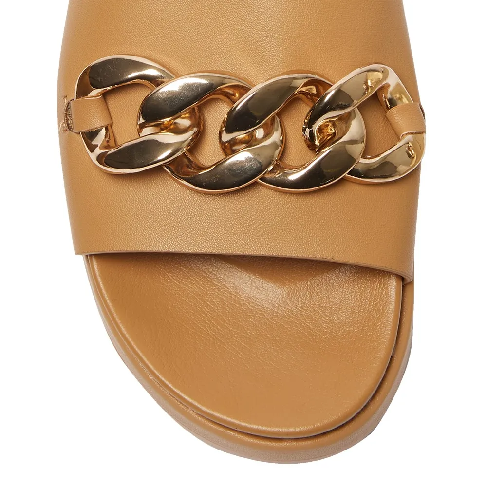 Fiona Slide in Tan Smooth