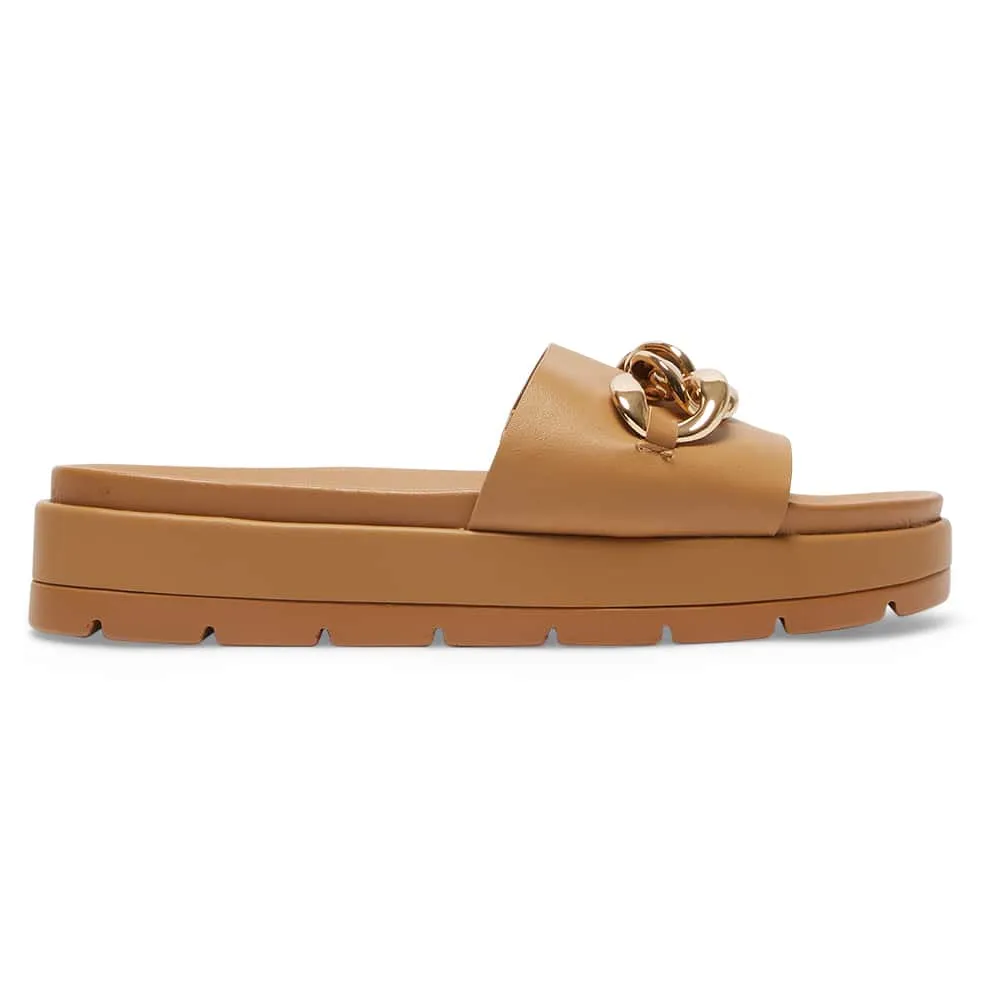 Fiona Slide in Tan Smooth
