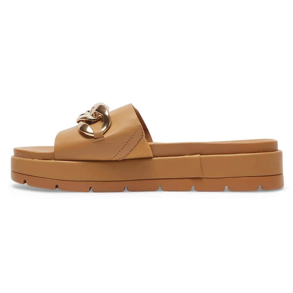 Fiona Slide in Tan Smooth