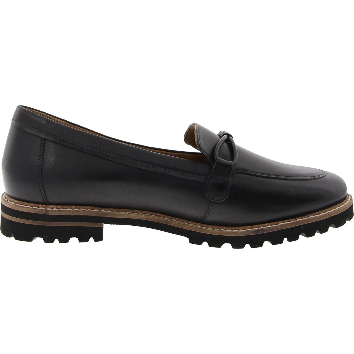 FIORA Womens Leather Trim Manmade Loafers