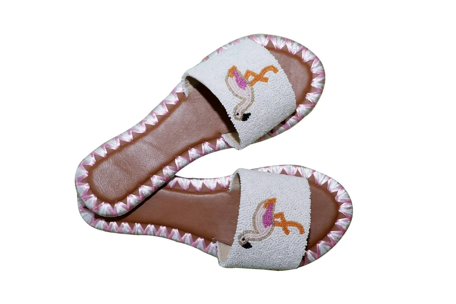 Flamingo Slides In White/multi/flamingo