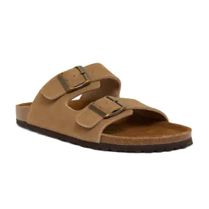 Florida Slide in Taupe Leather