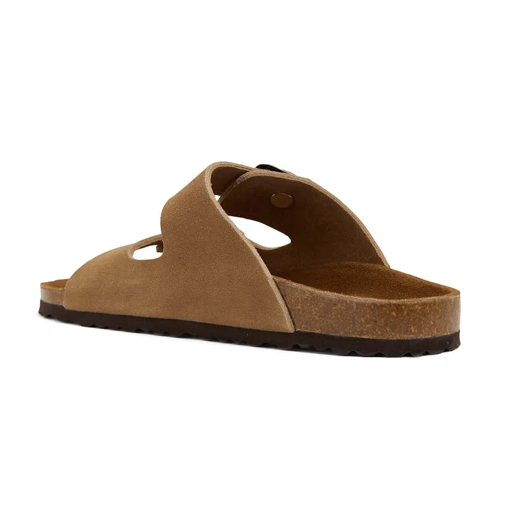 Florida Slide in Taupe Leather