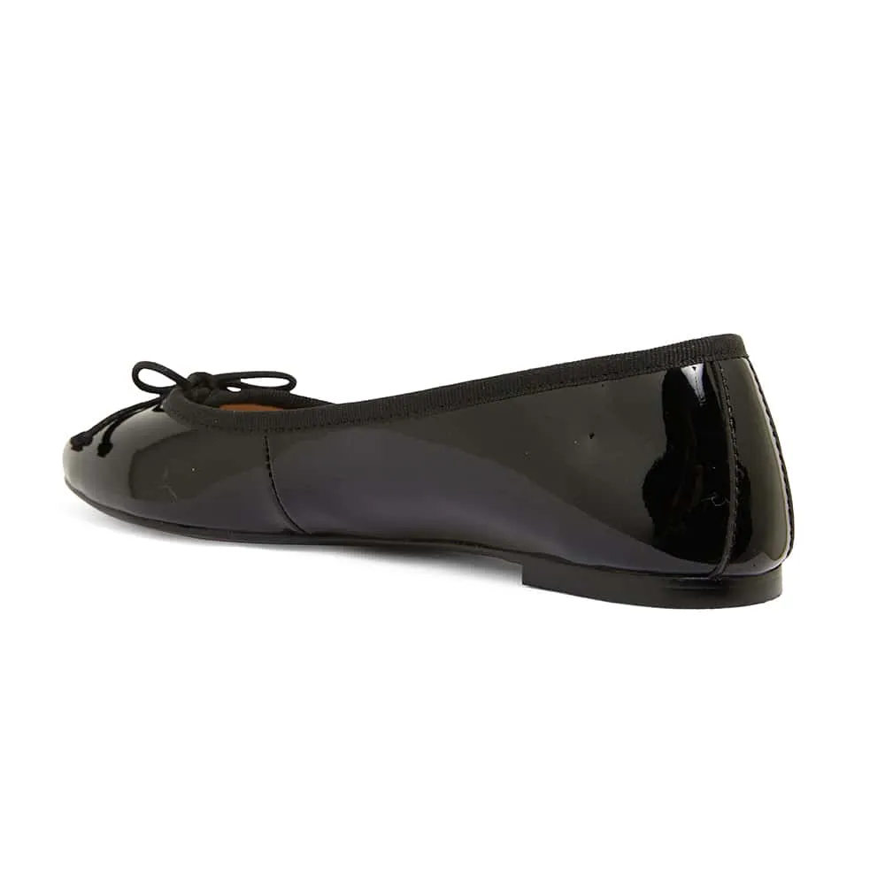 Fonteyn Flat in Black Patent