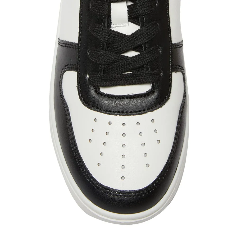 Fraser Sneaker in White And Black Smooth