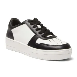 Fraser Sneaker in White And Black Smooth