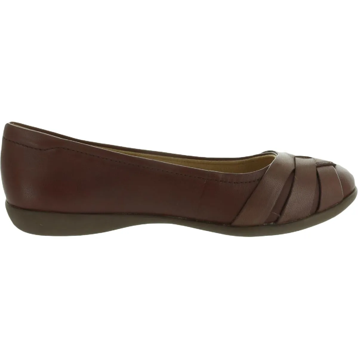 Freeport Womens Leather Cushioned Footbed Flats