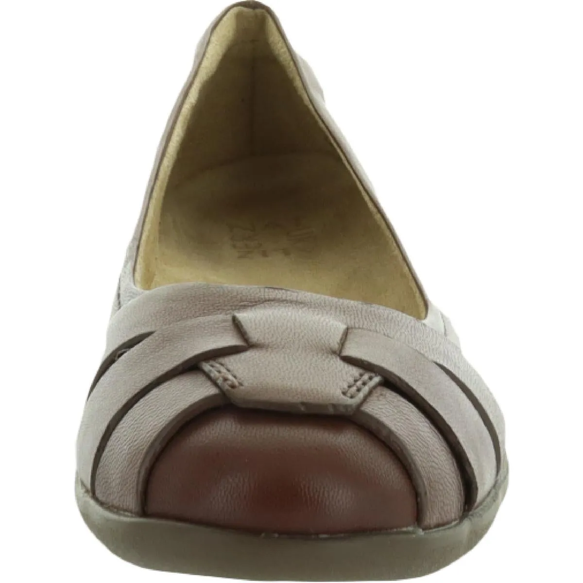 Freeport Womens Leather Cushioned Footbed Flats