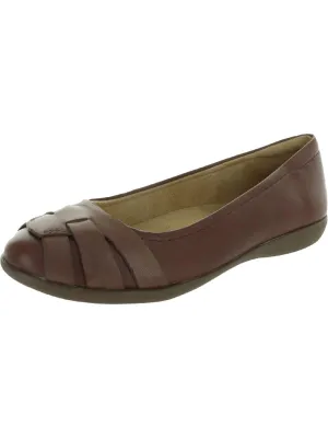 Freeport Womens Leather Cushioned Footbed Flats