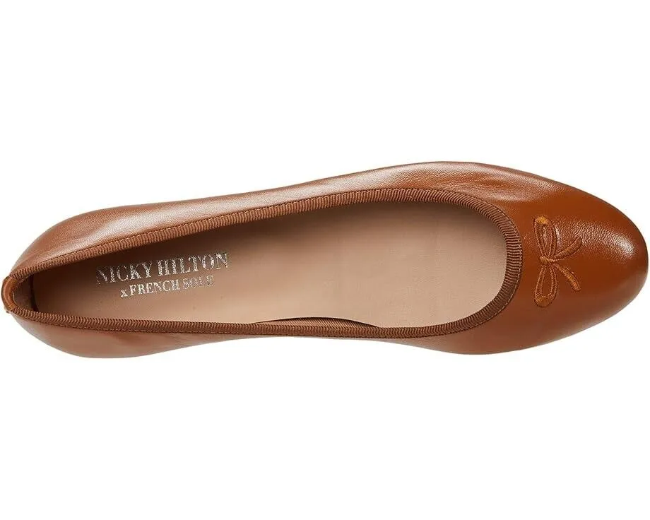 French Sole Nicky Hilton - Kathy Flat Women's US 8 Brown Leather Slip On ZPO1070