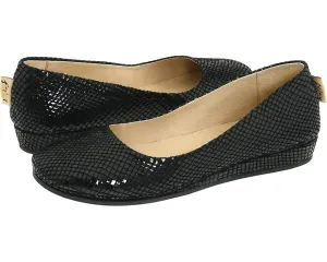 French Sole Zeppa Flats Women's US 6.5 Black Snake Print Slip-On Shoes ZPO98 (Black,6.5)