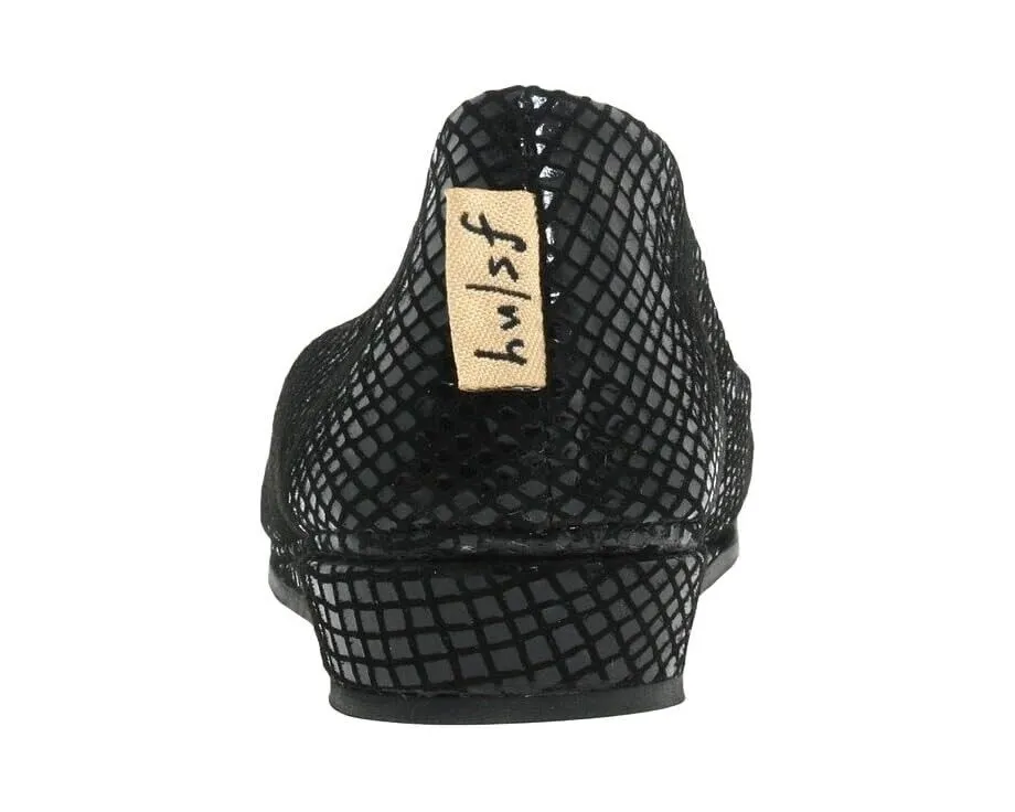 French Sole Zeppa Flats Women's US 6.5 Black Snake Print Slip-On Shoes ZPO98 (Black,6.5)