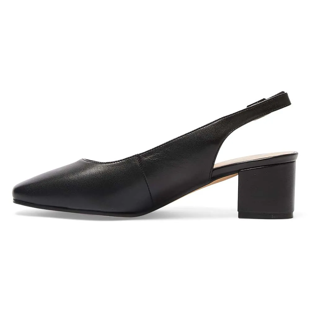 Garland Heel in Black Leather