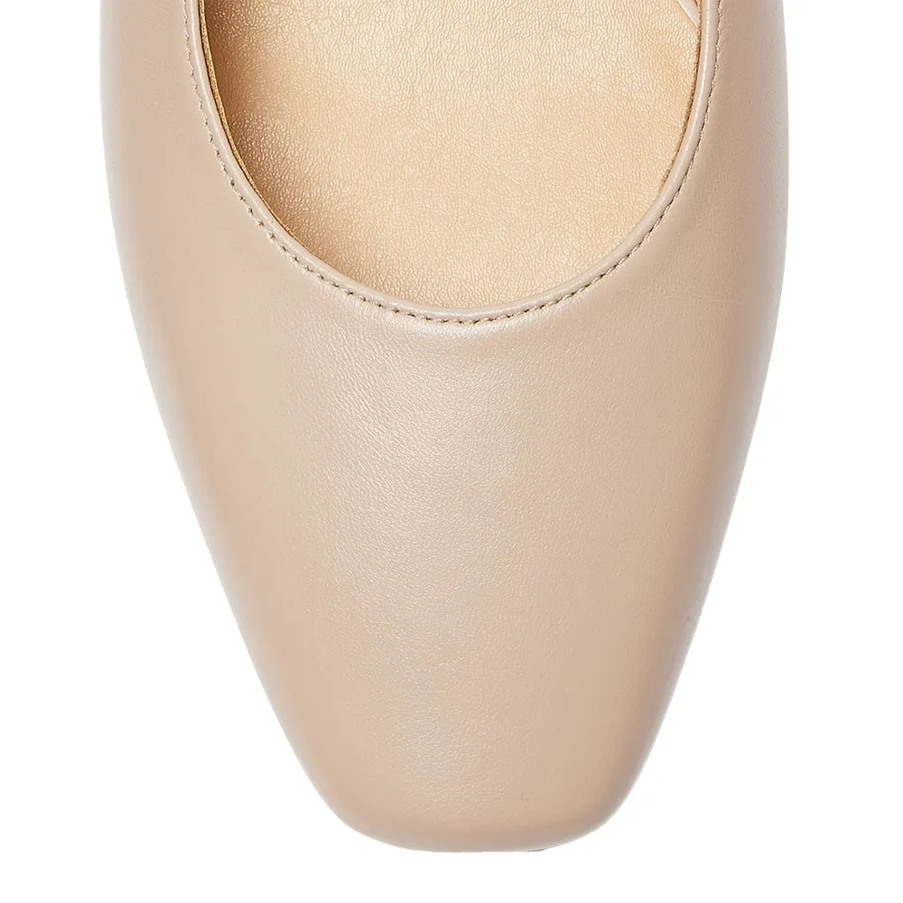 Garland Heel in Blush Leather