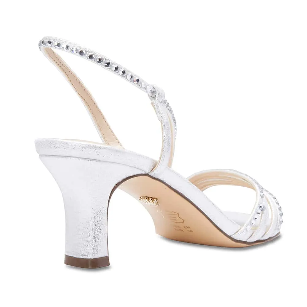 Gerri Heel in Silver Satin