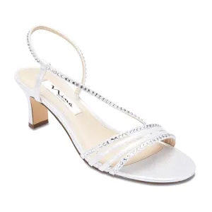 Gerri Heel in Silver Satin