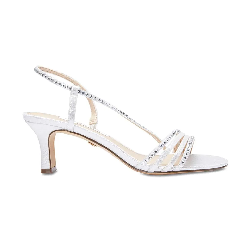 Gerri Heel in Silver Satin