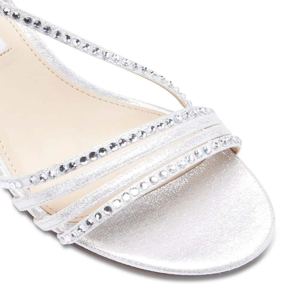 Gerri Heel in Silver Satin