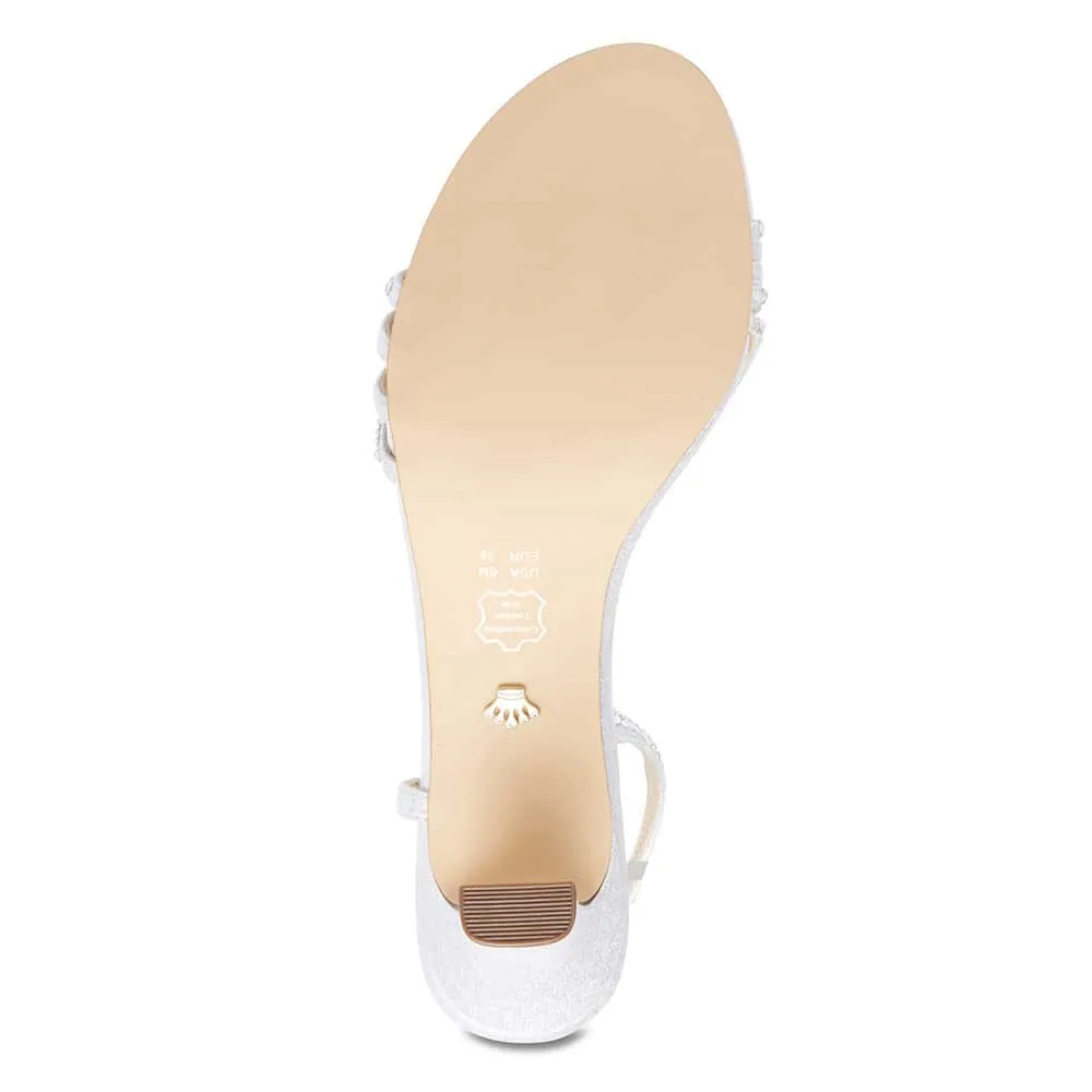 Gerri Heel in Silver Satin