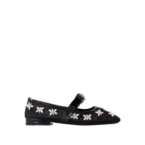 Gianni Ribbon Flat Shoes - Leather - Black