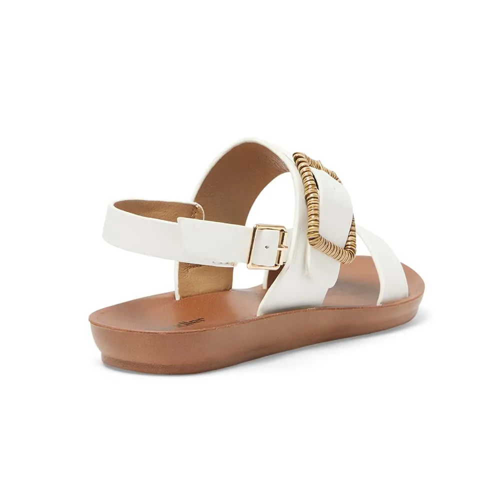 Grand Sandal in White Smooth
