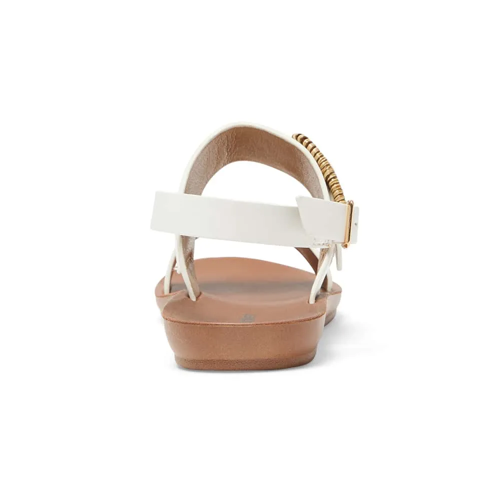 Grand Sandal in White Smooth